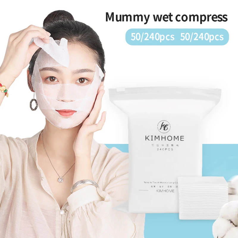 50/240Pcs Disposable Skin Stretchable Wet Compress Cotton Makeup Remover Wipes Towel Facial Toner Skincare Cleaning Tools