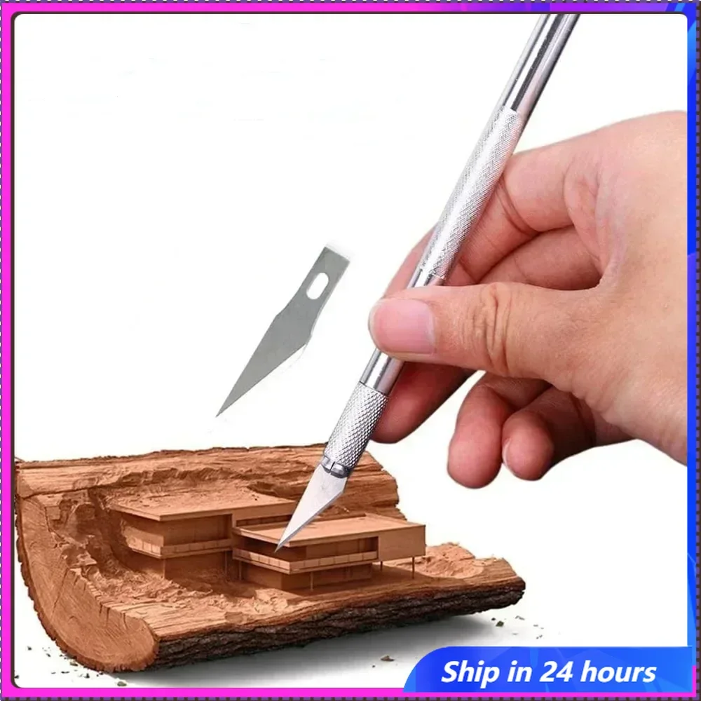 

Multifunctional Scalpel Handmade Knives Diy Engraving Cutter Metal Non-Slip Repair Knife with Pocket for Wood Sculpture Art