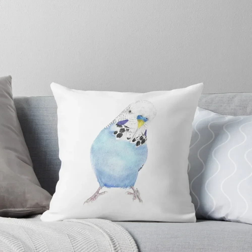 Louie the blue budgie Throw Pillow Decorative Cushions For Living Room pillows decor home Room decorating items pillow