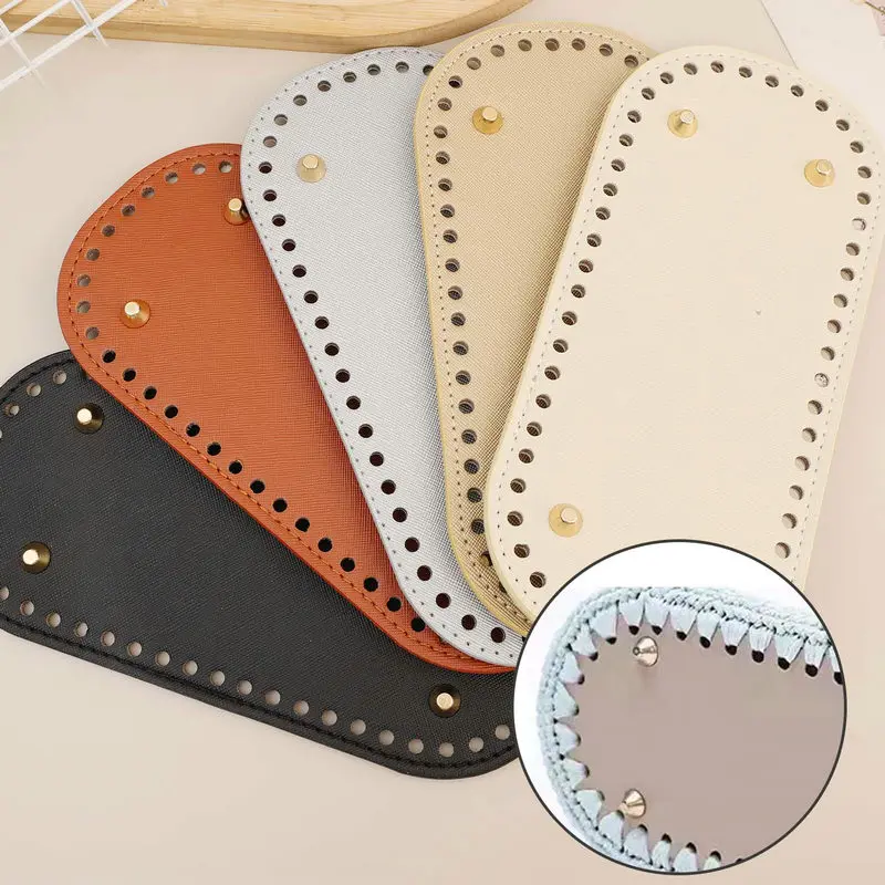 حقيبة جلدية أسفل البيضاوي وسادة سفلية الحياكة الكروشيه قاعدة المحفظة أسفل مع ثقوب لحقيبة اليد محفظة حمل حقيبة الكتف حقيبة كروسبودي