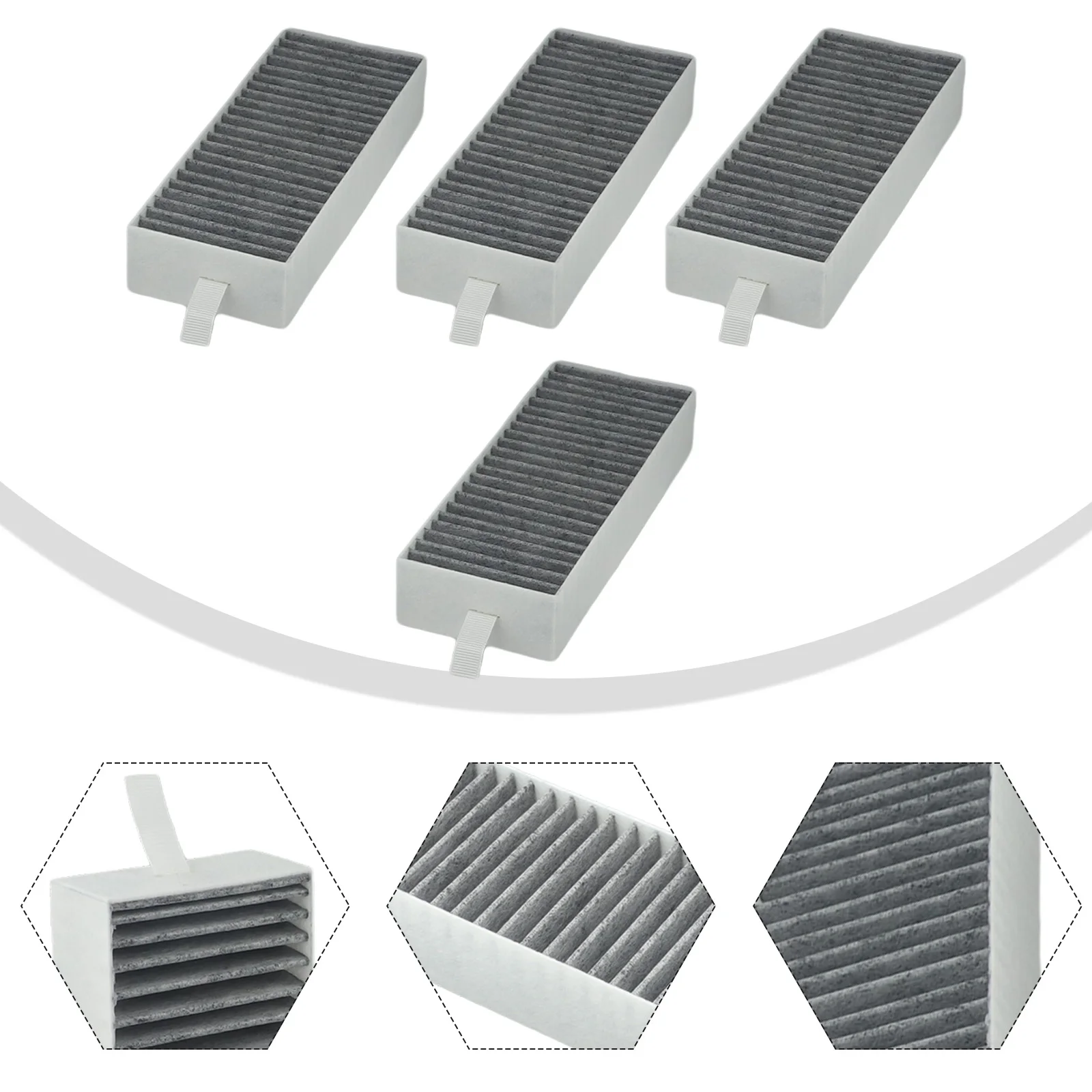 4 Activated Carbon Filters for Siemens HZ9VRCR0 & For Bosch HEZ9VRUD0 Maintains Clean Air and Reduces Kitchen Smells
