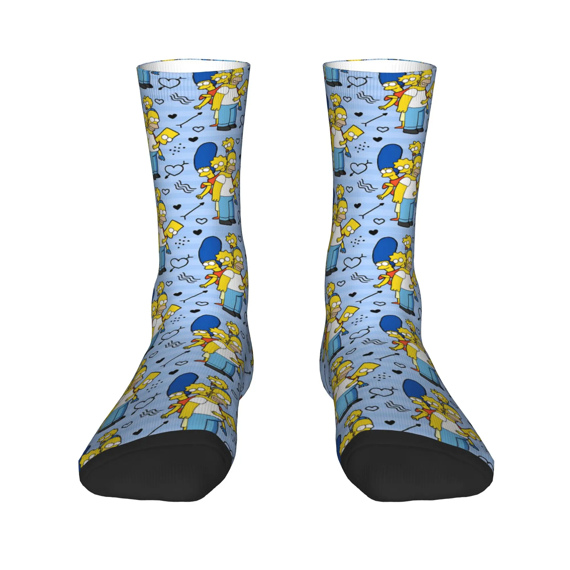 The Simpsonsed Cartoon Stockings Adults Men  Socks Soft Casual Socks Spring Outdoor Anti Skid Pattern Socks Gift