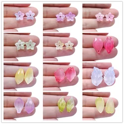 30Pcs New Leaf Petal Bead Caps For Jewelry Making Handmade Glass Material DIY Necklace Earrings Materials Vintage Accessories