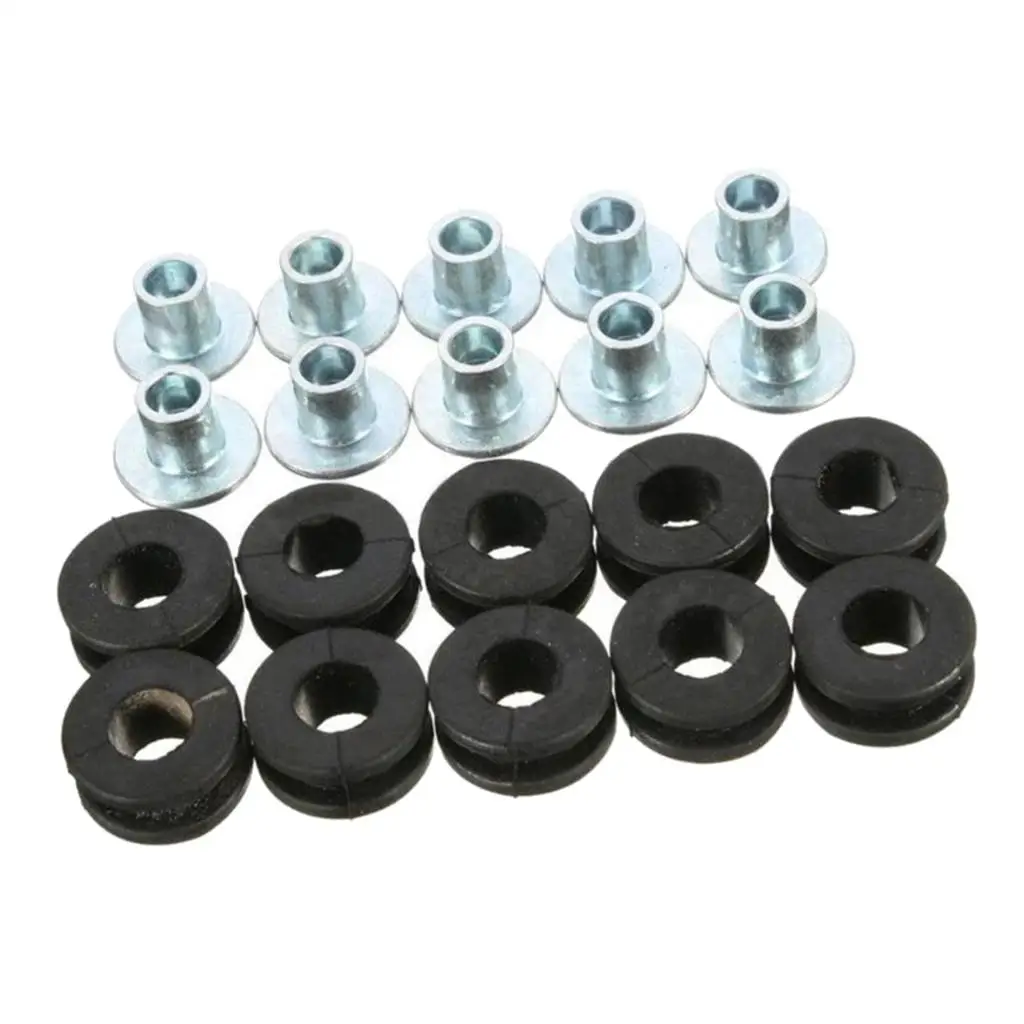 10pcs Motorcycle Rubber Grommets for Honda for Yamaha for Suzuki for Kawasaki Fairings - 6mm Inner Hole Size