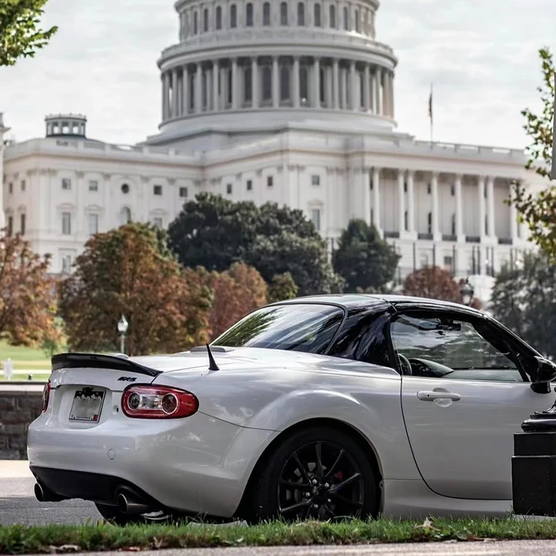 Car-styling For MX5 NC NCEC Roster Miata EPA Type 3 Carbon Fiber Rear Spoiler Glossy Fibre Trunk Wing Lip(PRHT Hard Top Only)