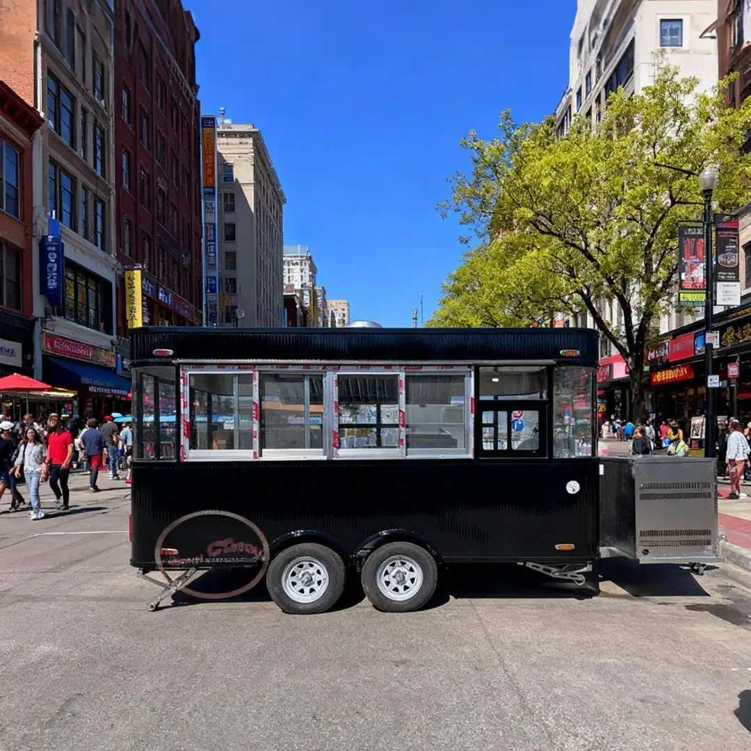 

Heavy-Duty Food Trailer for Market Vending - Morning & Night Market Street Food Transport - Wear-Resistant Commercial Grade