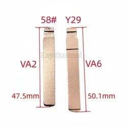 10pcs VA6 Car Key Blank 58# KD Key Blade Y29 Car Key Blank VA2 Key Head for Renault Peugeot 307 Citroen C2  for KEYDIY Xhorse