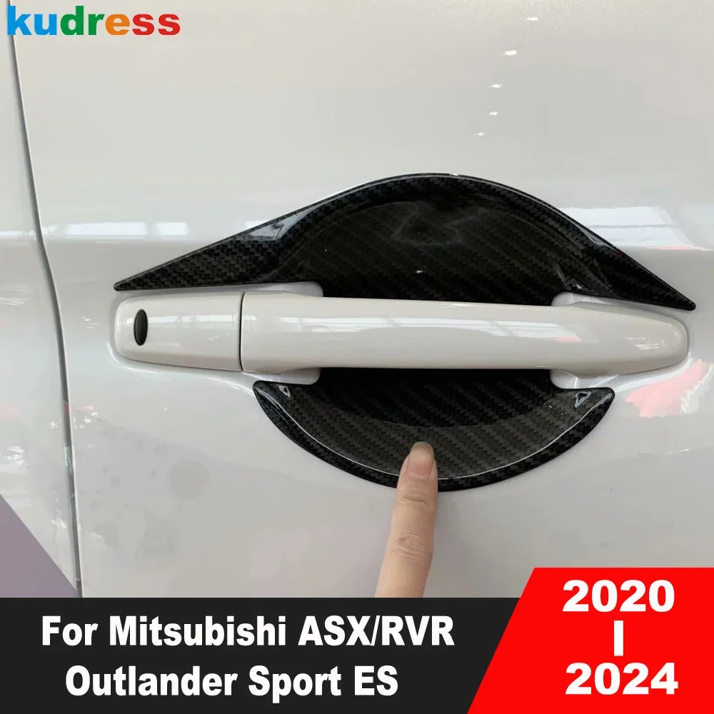 

Car Side Door Handle Bowl Cover Trim For Mitsubishi ASX/RVR/Outlander Sport ES 2020 2021 2022 2023 2024 Carbon Fiber Accessories