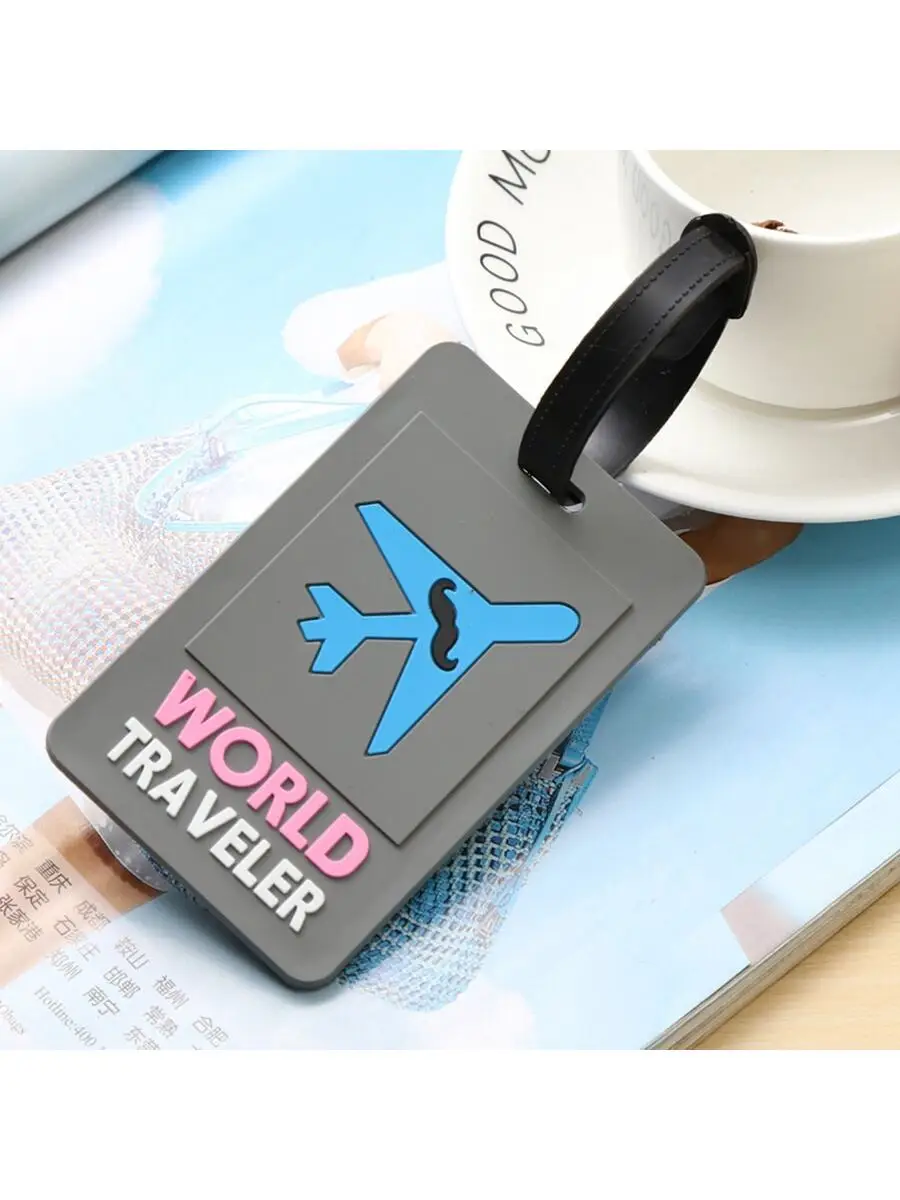 1PCS  Luggage Tags Travel Accessories Silicone Suitcase Tags Fashion Style Silicon Portable Travel Label ID Address Holder