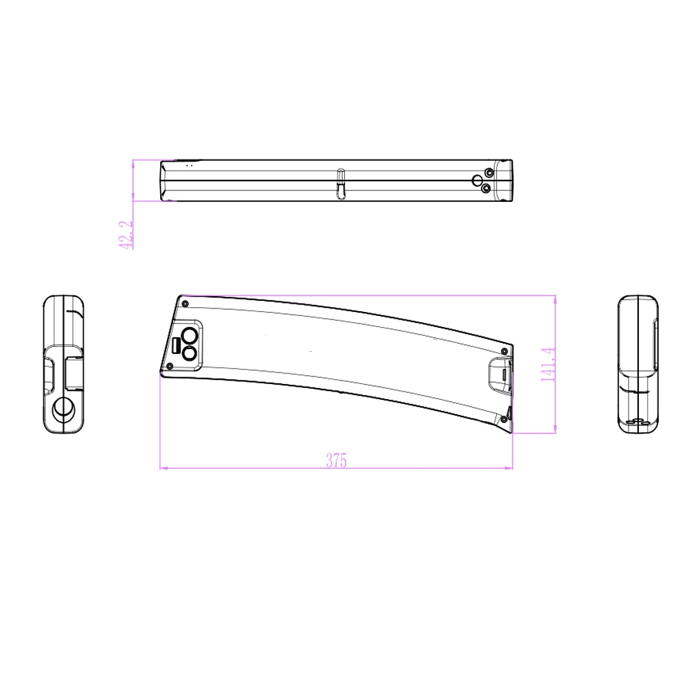 Curved 36V 250W 350W Folding Ebike Battery Richbit BagiBike 36V 9Ah 9.6Ah 10Ah 10.5Ah Foldable Electric Bike Bicycle Battery