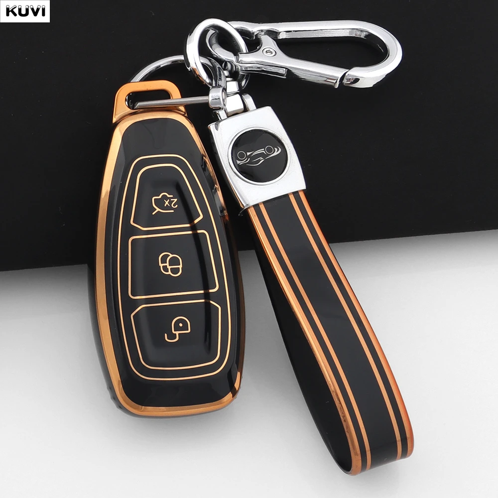 TPU Autoschlüssel-Schutzhülle für Ford Focus 3 4 ST Mondeo MK3 MK4 Fiesta Fusion Kuga Ecosport Schlüsselanhänger-Schutz Autozubehör