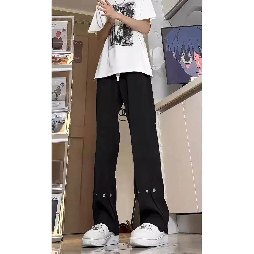 

Ice Silk Trousers with Draping Effect for Tall Men