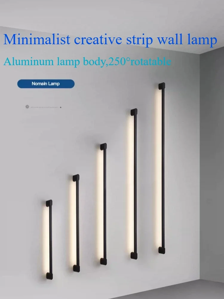 Minimalism Design Wall Lamps Nordic Modern Aluminum Long Rotatable Led Lights Indoor Living Room Restaurant Bedroom Home Fixture