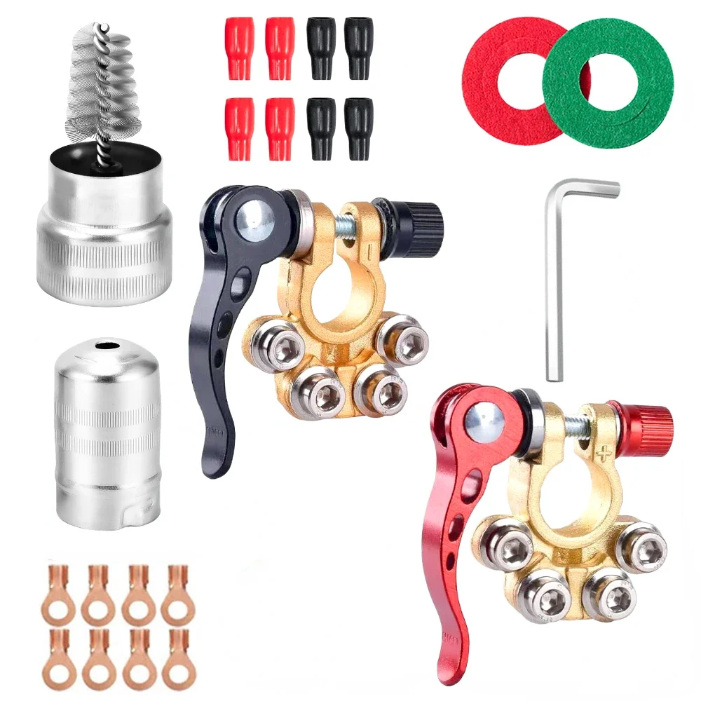 

Car Battery Terminals Top Post Wire Cable Clamp Quick Release Terminal Connectors Copper Clip Screw Auto Parts