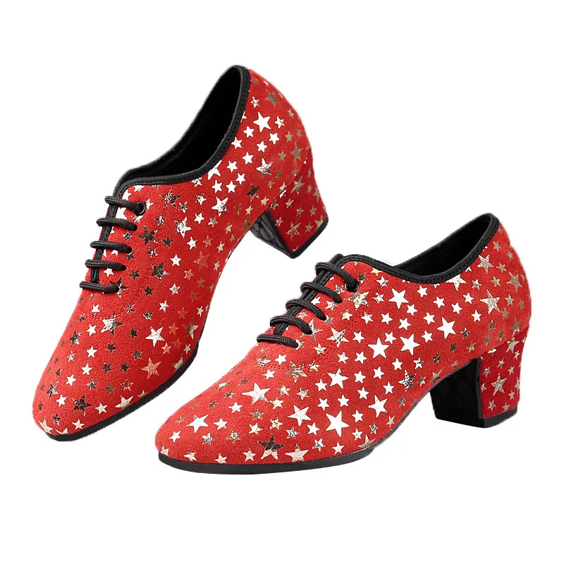 Indoor Suede Adult Women Teacher Shoes Square Dance Rubber Soled Shoes Latin Dance Sneakers Breathable Modern Dance Shoes