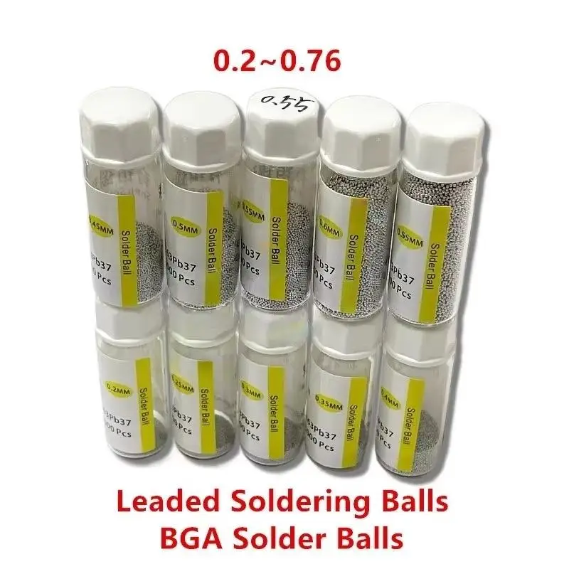 1 Bottle BGA Reballing Soldering Welding Railing Ball Spheres 0.2/0.25/0.3/0.35/0.4/0.45/0.5/0.55/0.6/0.76mm 25K BGA Solder Bal