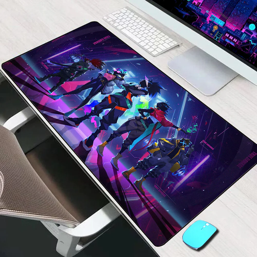 League of Legends alas Mouse besar, aksesori alas Mouse Pad komputer kerusakan kulit, alas Keyboard