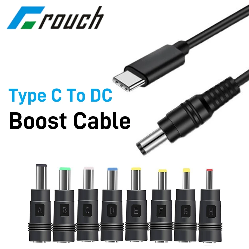 Crouch Type C To DC Power Boost Cable 5V To 12V DC 5.5X2.1MM Jack USB C Power Cable Boost Converter For Router WiFi To Powerbank