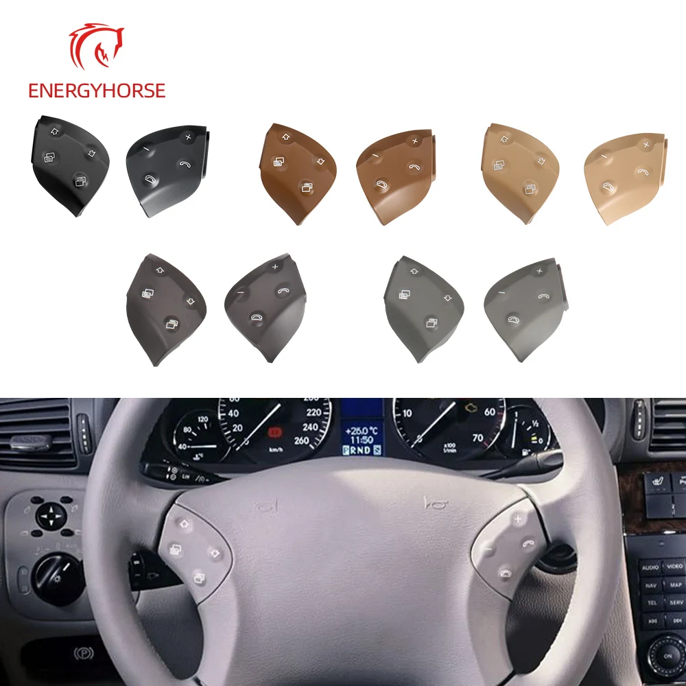 LHD RHD Multi-Function Steering Wheel Switch Button Keys Trim Repair Kit For Mercedes Benz W203 C180 C200 C220 C240 SLK W171