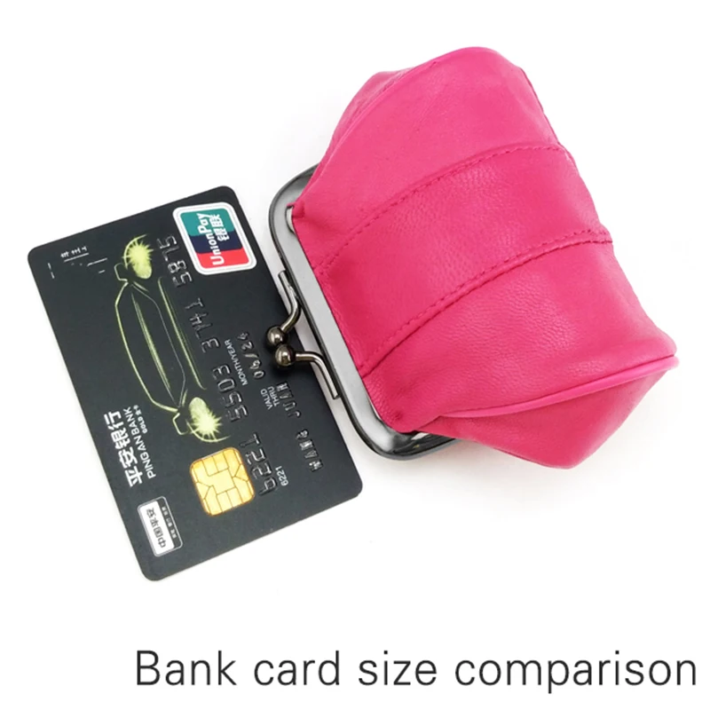 BELLO TUTTI Original Mini Coin Purses Money Clip Fashion Women Key Small Wallets Metal Hasp Genuine Leather Sheepskin Change Bag