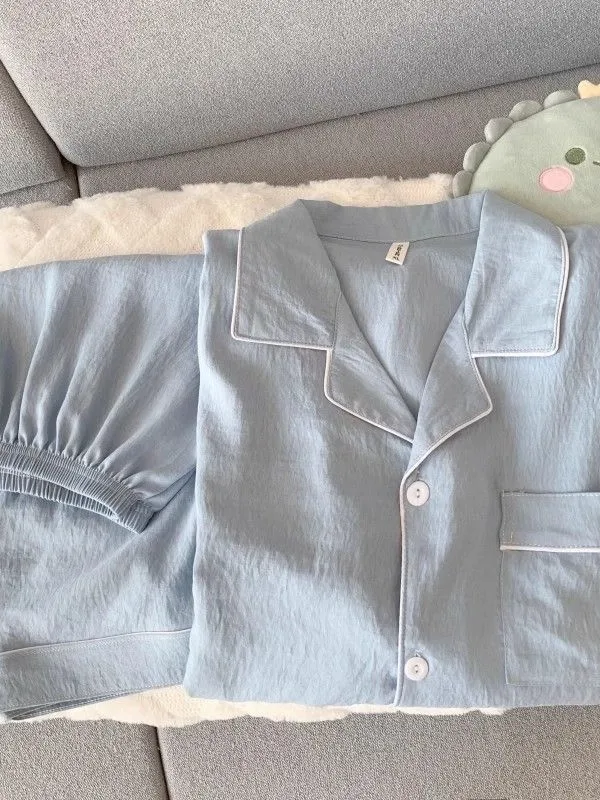 New 2026 Men's Short Sleeve Short Pants Summer Thin Cloud Cotton Home Clothes Set Youth Casual Lightweight Breathable Pijamas