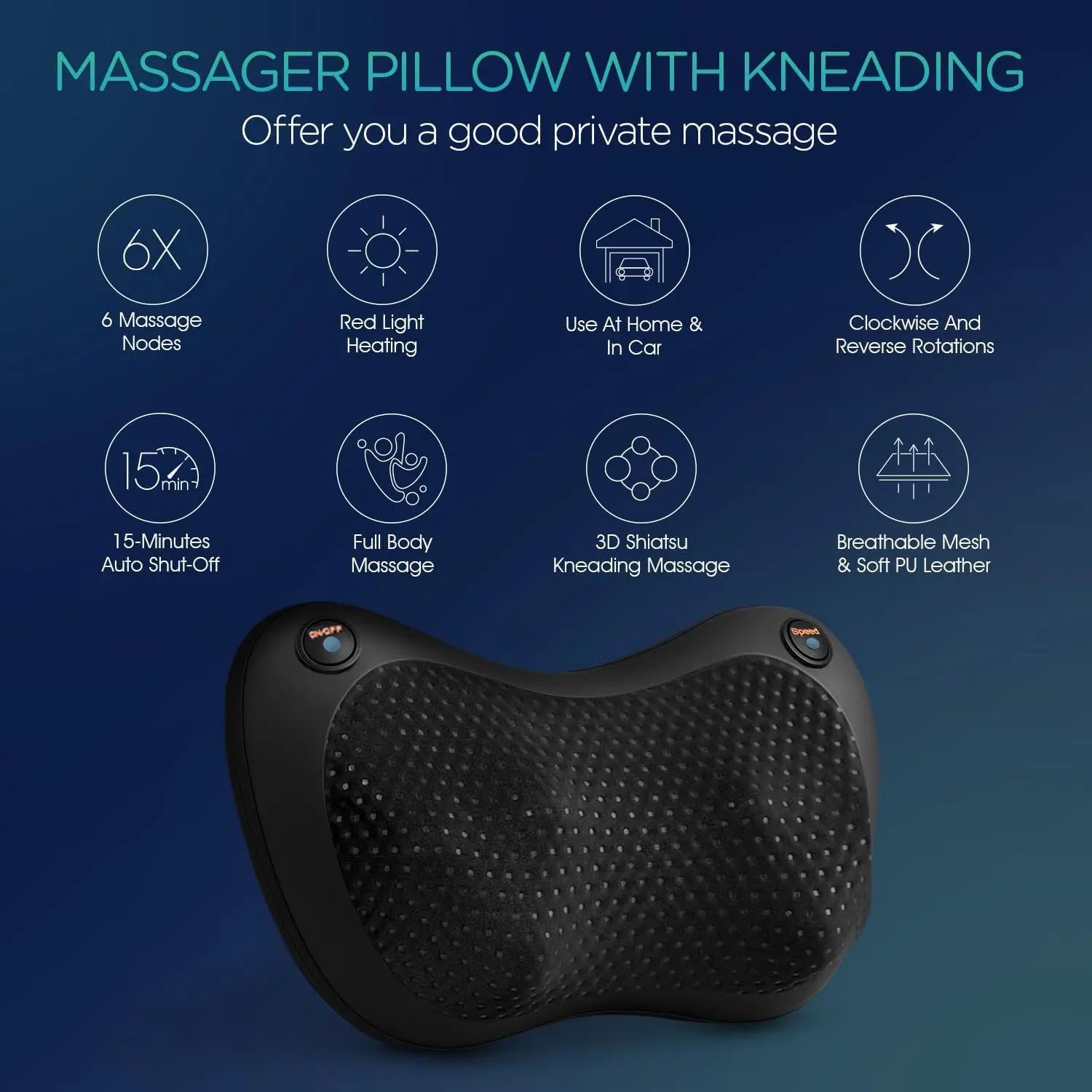 Neck Relaxer Premium Fabric Ergonomic Standard Size, Deep tissue, Kneading, Shiatsu, 3d, Massage for All Season Use, Neutral Grey