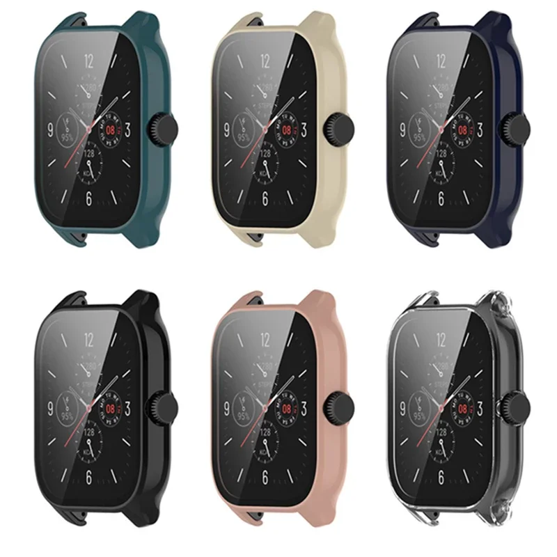 Tempered Glass+Case For Amazfit GTS 4 Screen Protector Cover Bumper For Amazfit GTS 4Mini /GTS4 Protective PC Glass Case Shell