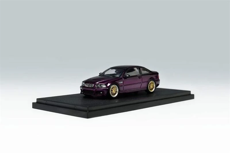 

Stance Hunters x Street Weapon 1:64 E46 M3 Purple /Red /Gray with hub Diecast Model Car