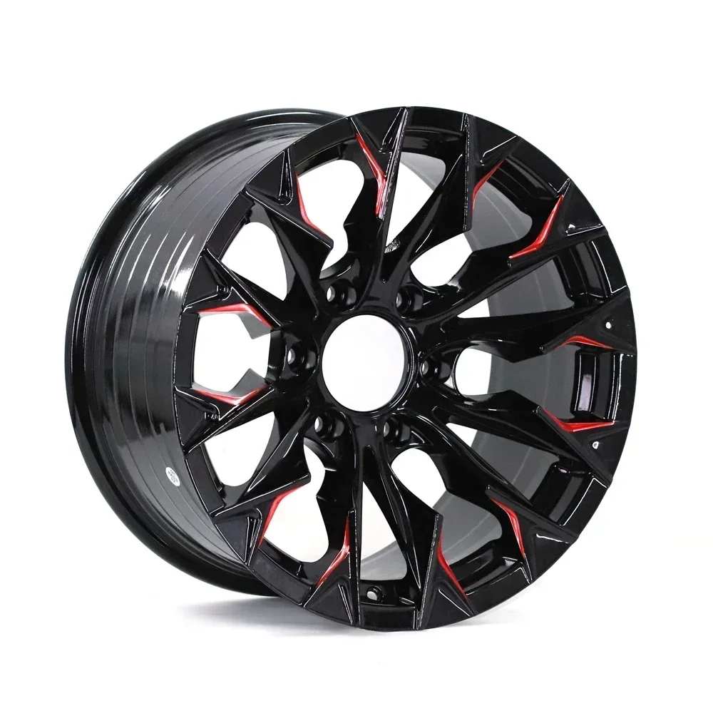 Aluminum Alloy Car Rims 6 Holes 116/17 Inch Passenger Car for Replace and Repair Customized Size Black Machine Face