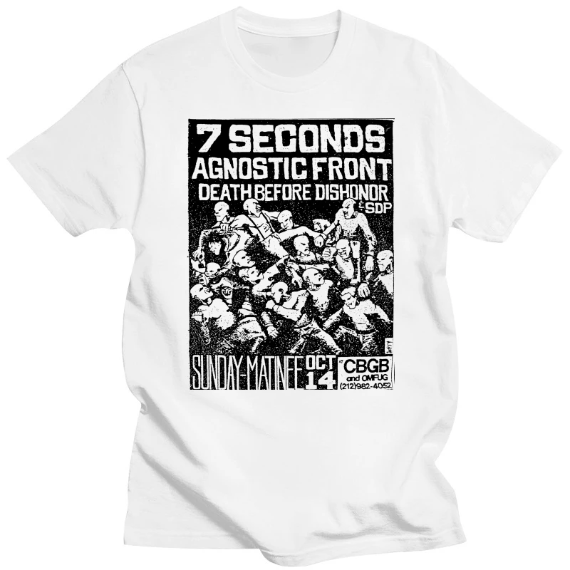 T shirt Old Punk Rock Concert Flyer 7 Seconds Agnostic Front at CBGB