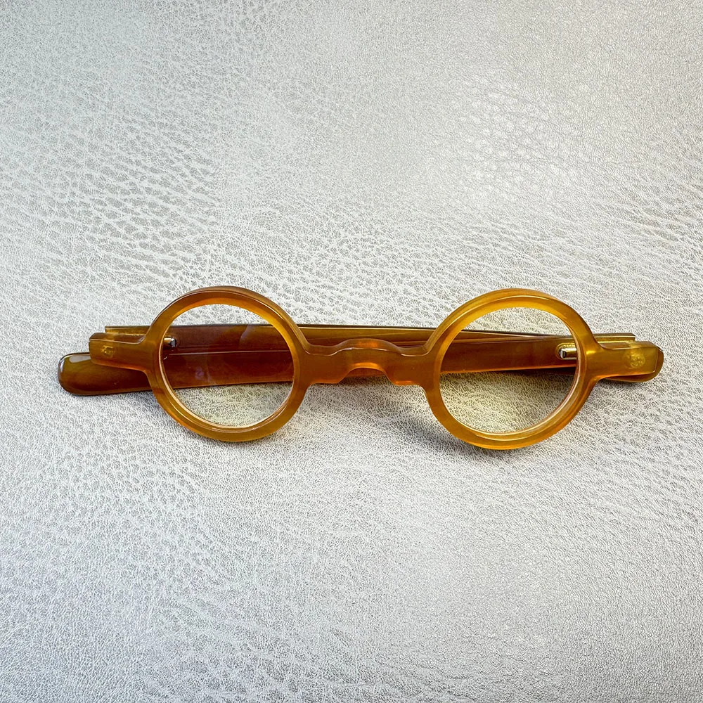 

Man Glasses Frames Unique Vintage Optical Lenses Eyeglasses Small Round Handmade Light Coffee Horn Prescription Eyeglass Frames