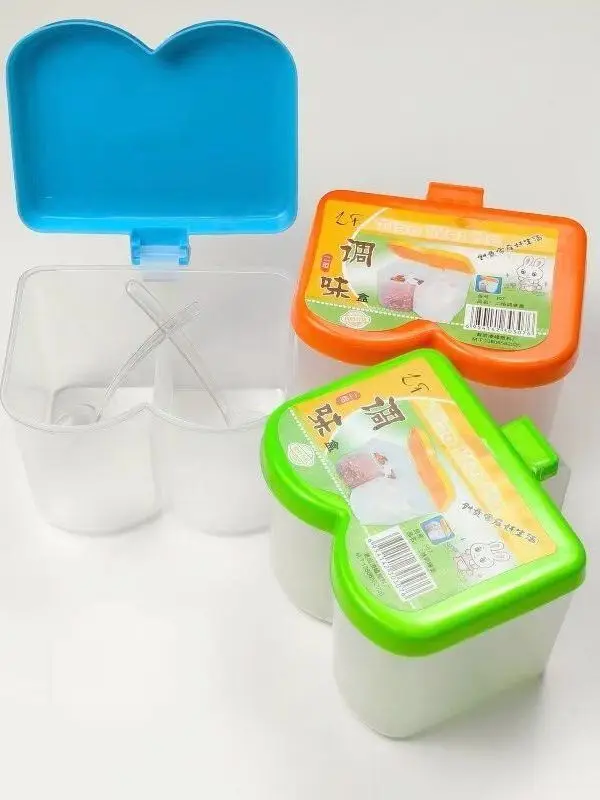 

Kitchen Storage Box Sealed Salt Shaker Flavoring Condiment Box with Lid for Home Use Moisture Proof Spice Container