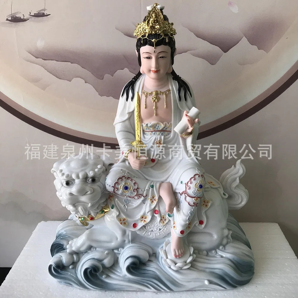 DSA painted Manjushri Puxian Bodhisattva home temple dedicated to Manjushri Bodhisattva Puxian Bodhisattva desktop ornament