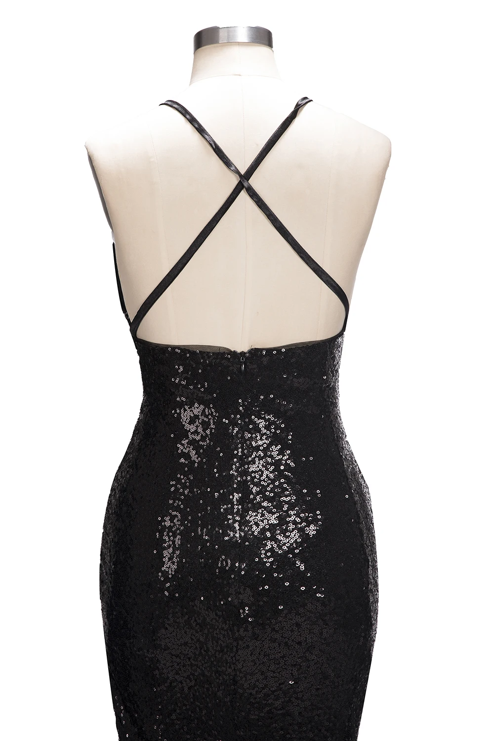 Robe de soirée noire sexy à paillettes pour femmes, dos nu, fente haute, robe de sirène pour mariage, occasion formelle, Rh, quelque soit, 2023