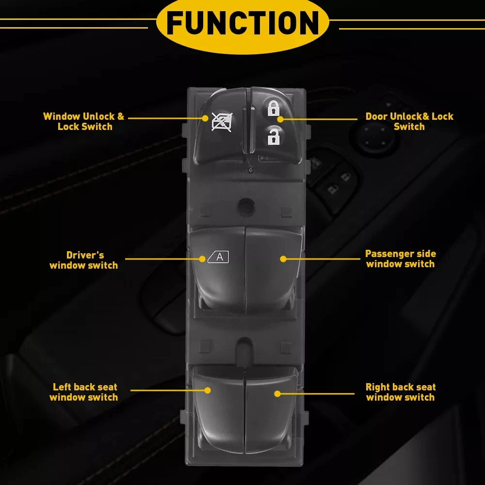 25401-3TA5A Master Power Window Switch Driver Side For Nissan 2013-2018 Door Lock Control Switch 6