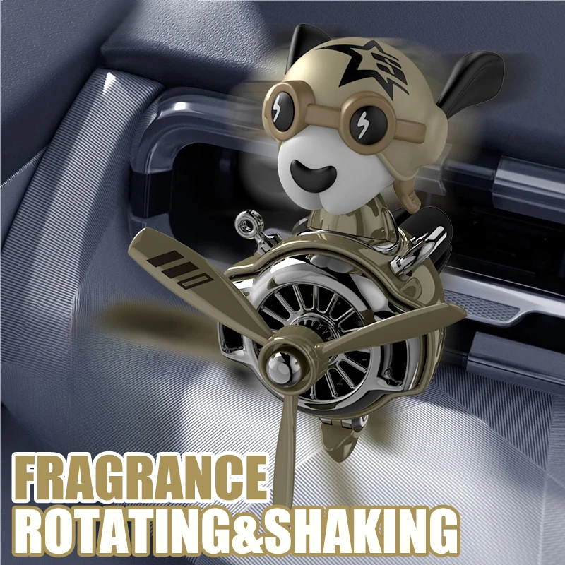 Head shake pilot car ornaments air freshener rotate propeller plane cool fun hound dog accessories decoration fragrance diffuser