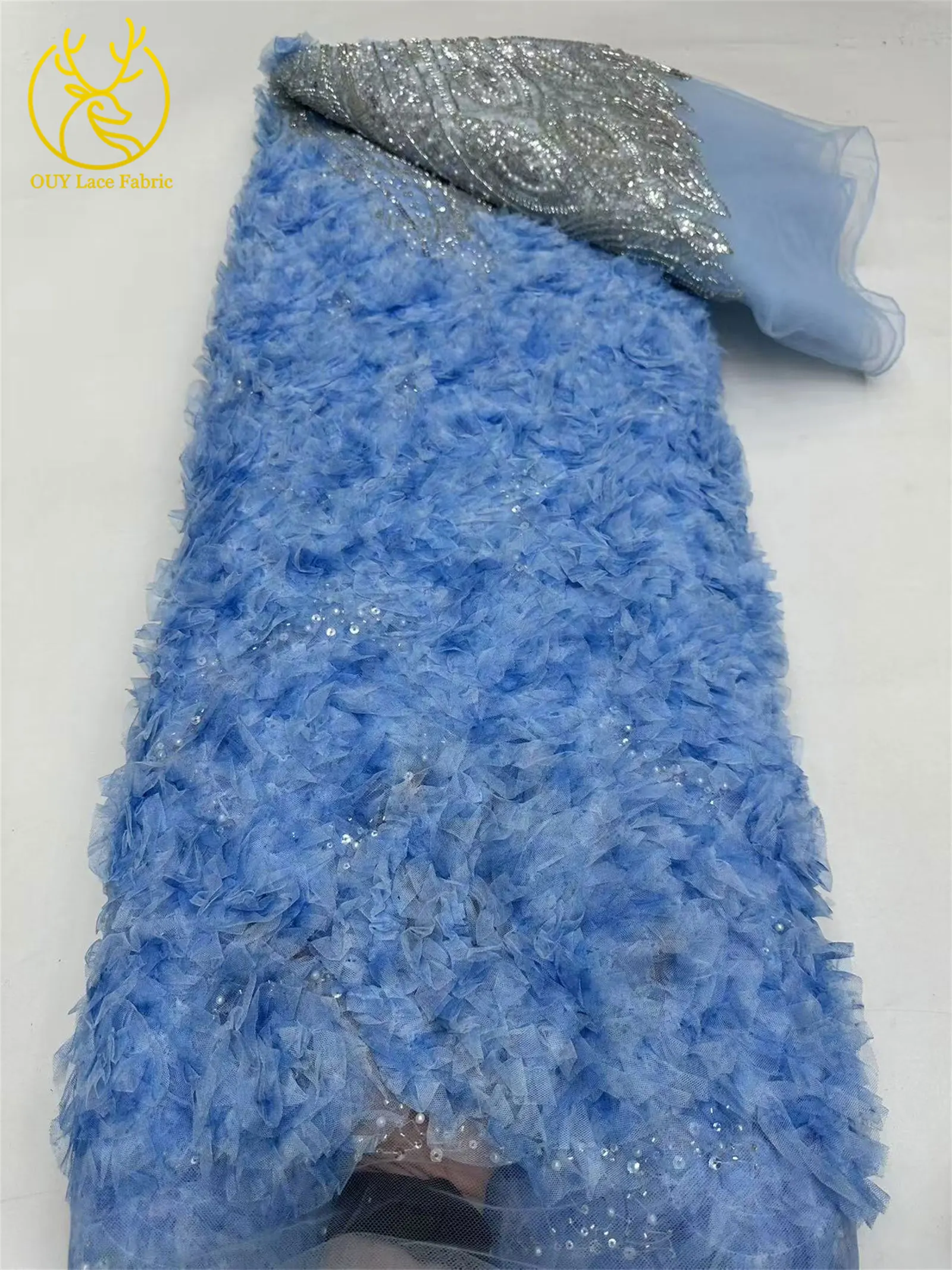 قماش دانتيل ترتر فرنسي أخضر ثلاثي الأبعاد 2026 قماش دانتيل مطرز أفريقي عالي الجودة مثالي لفساتين الحفلات وفساتين الزفاف