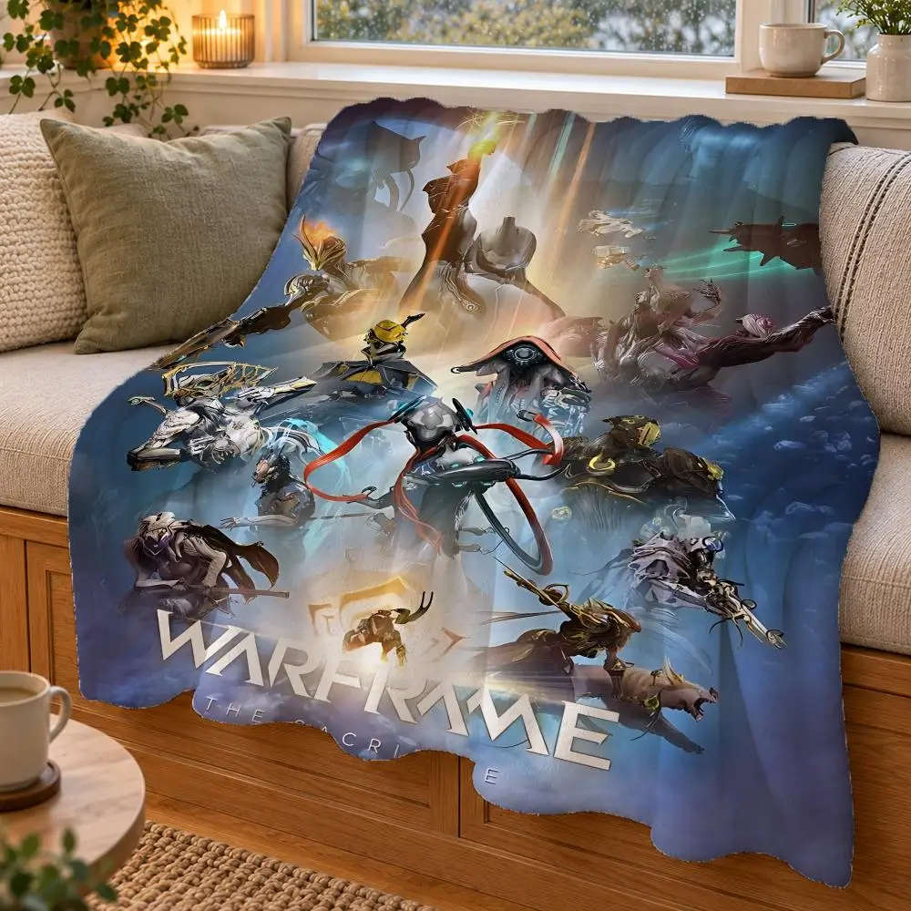 Popular Games Warframe Throw Double Sided Flannel Throw Blanket Soft Warm Washable Home Decor