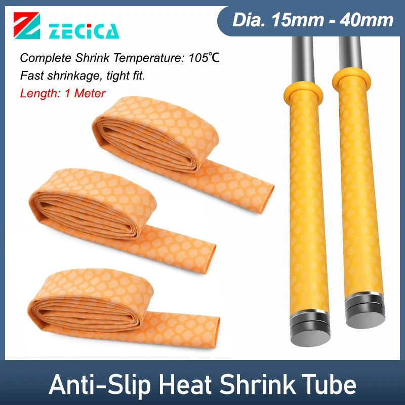 Orange Anti-Slip Heat Shrink Tube Dia.15 18 20 22 25 28 30 35 40mm Fishing Rod DIY Waterproof  Handle Bar Sleeve Wrapping Case