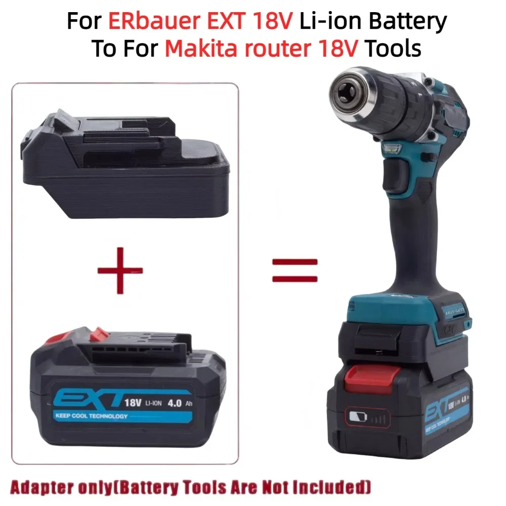 Imagem -02 - Adaptador de Bateria para Conversor de Bateria de Lítio Erbauer Ext 18v para Roteador Makita 18v Ferramentas de Broca sem Fio sem Escova Apenas Adaptador