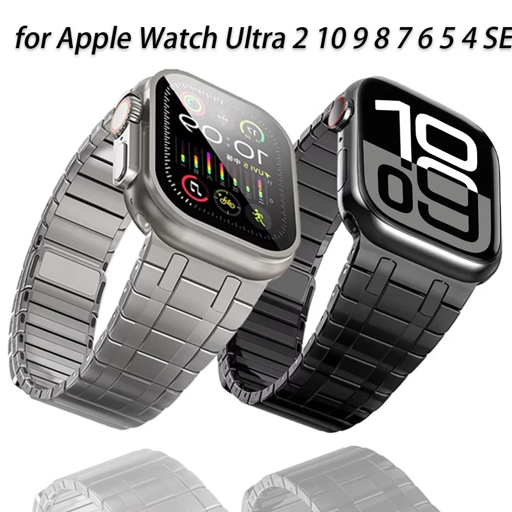 

Магнитный металлический ремешок для Apple Watch Ultra 2 49 мм 10 46 мм 42 мм 9 8 7 45 мм 41 мм Ремешок из нержавеющей стали для IWatch 6 5 4 SE 44 мм 40 мм