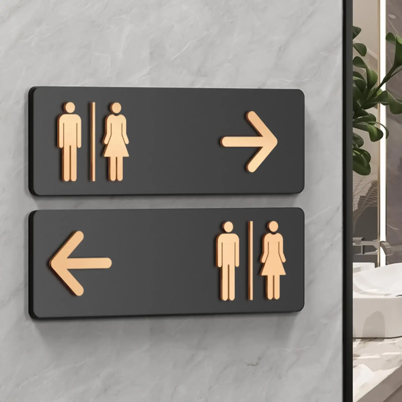 NEW Modern Restroom Sign Self-Adhesive Acrylic Bathroom Signage Gender Neutral Toilet Sign For Business Home Hotel NEW Modern Restroom Sign Self-Adhesive Acrylic Bathroom Signage Gender Neutral Toilet Sign For Business Home Hotel