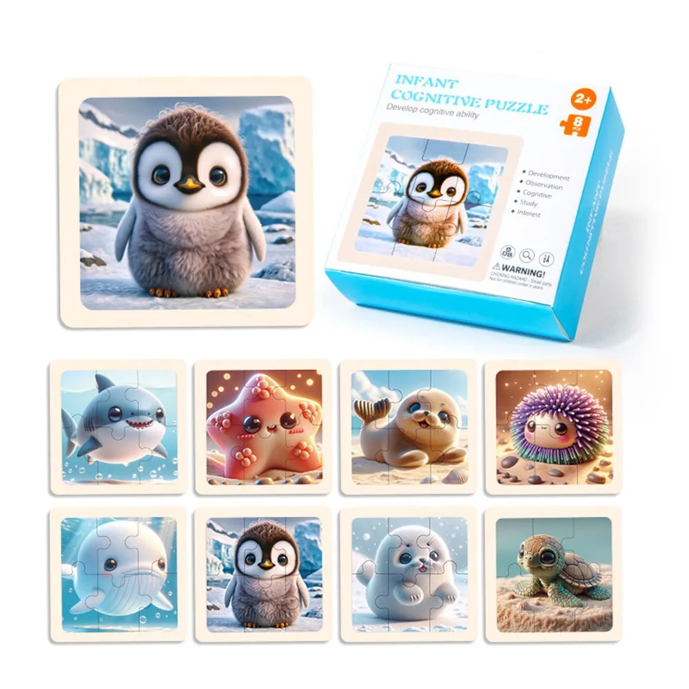 

Multicolor Cartoon Animal Puzzles Color Cognition Number Cognition Developmental Toys Early Learining Exercise Attention Jigsaw