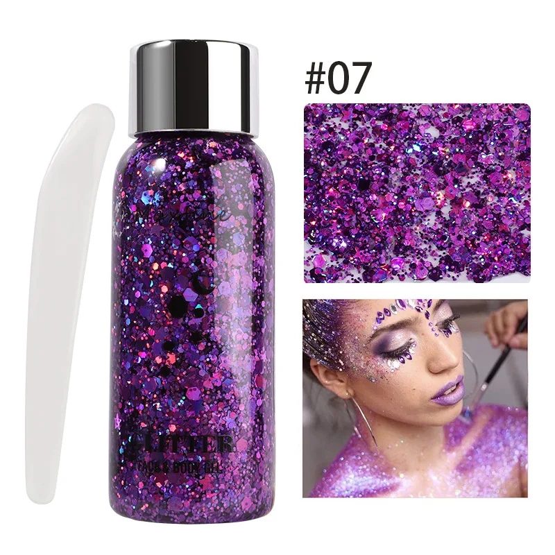 

Pearlescent Face Glitter Powder Explosive Glitter Eye Makeup Sequins Face Eye Shadow Dish Waterproof Long-lasting Makeup Gel