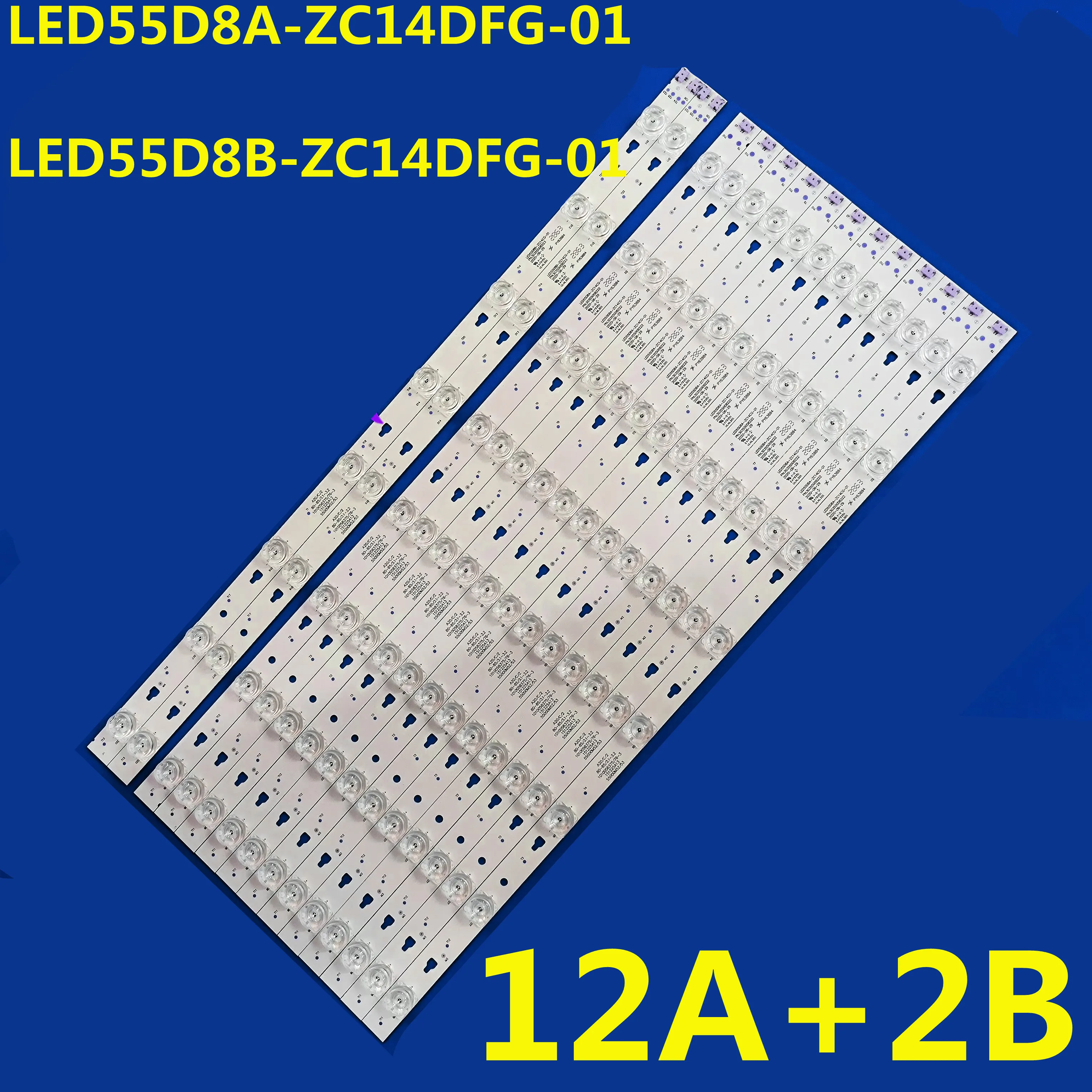 14PCS LED Strip For  LED55D8A-ZC14DFG-01 LED55D8B-ZC14DFG-01 30355008220/21 LS55AL88A72 LS55AL88A71 U55X31J LU55U31 D5551A 55U1