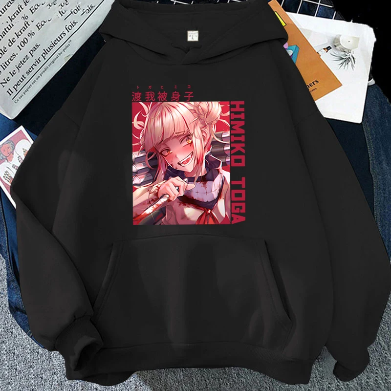 Mode Hoodie Damen Pullover Harajuku Anime Himiko Toga Print Hoodie Persönlichkeit Hoodie Streetwear