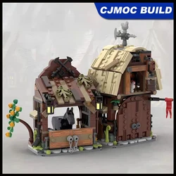 594pcs MOC Medieval Architecture Stable barn Building Block Model Set for Boys Room Decoration Creative Toy Gifts