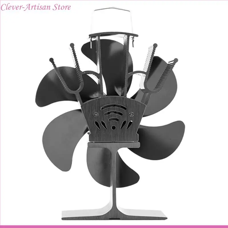 

E06B Large Rooms Fireplace Stove Fan 6 Heat Powered Fan Quiet Efficient Heat Disperses Warm Air Through House