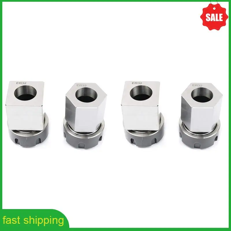 A010 ER32 Collet Chucks Block Set Of 4 Square And Hex Workholding Holder For CNC Lathe Engraving Machine