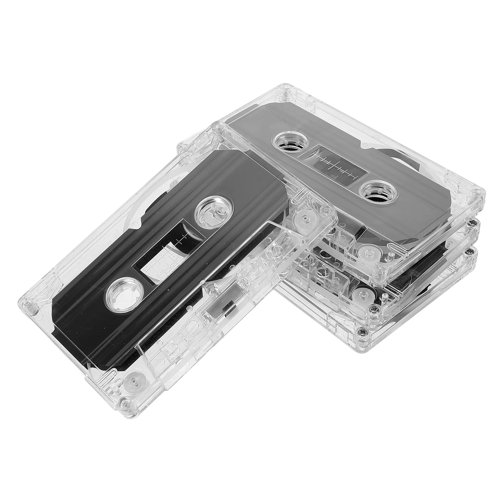 4 Pcs Audio Tape Cassette Storage Recording Cassettes Holder Plastic Tapes with Music Recorder